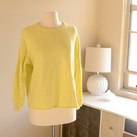 Universal Thread Lemon Yellow Balloon Sleeved Sweatshirt - Picture 3 of 7